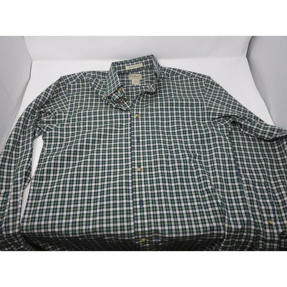 LL Bean Wrinkle Free Button Down Shirt Men’s Small Plaid Long Sleeve Multicolor